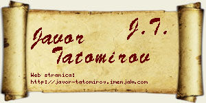 Javor Tatomirov vizit kartica